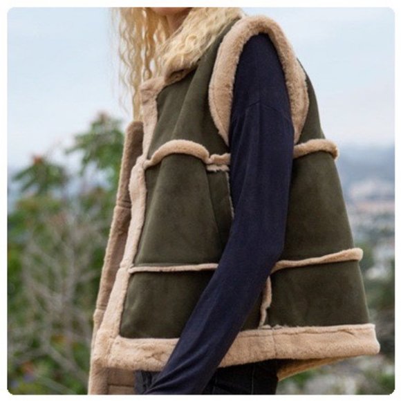 POL Cheyenne Suede Fleece Vest - Picture 5 of 11